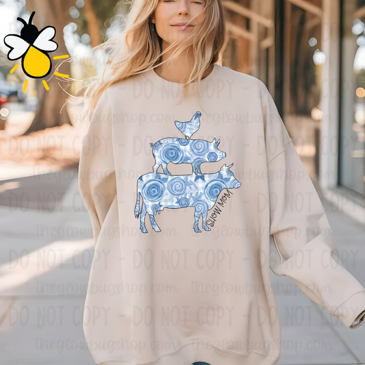 Show Mom Chicken, Pig, Cow