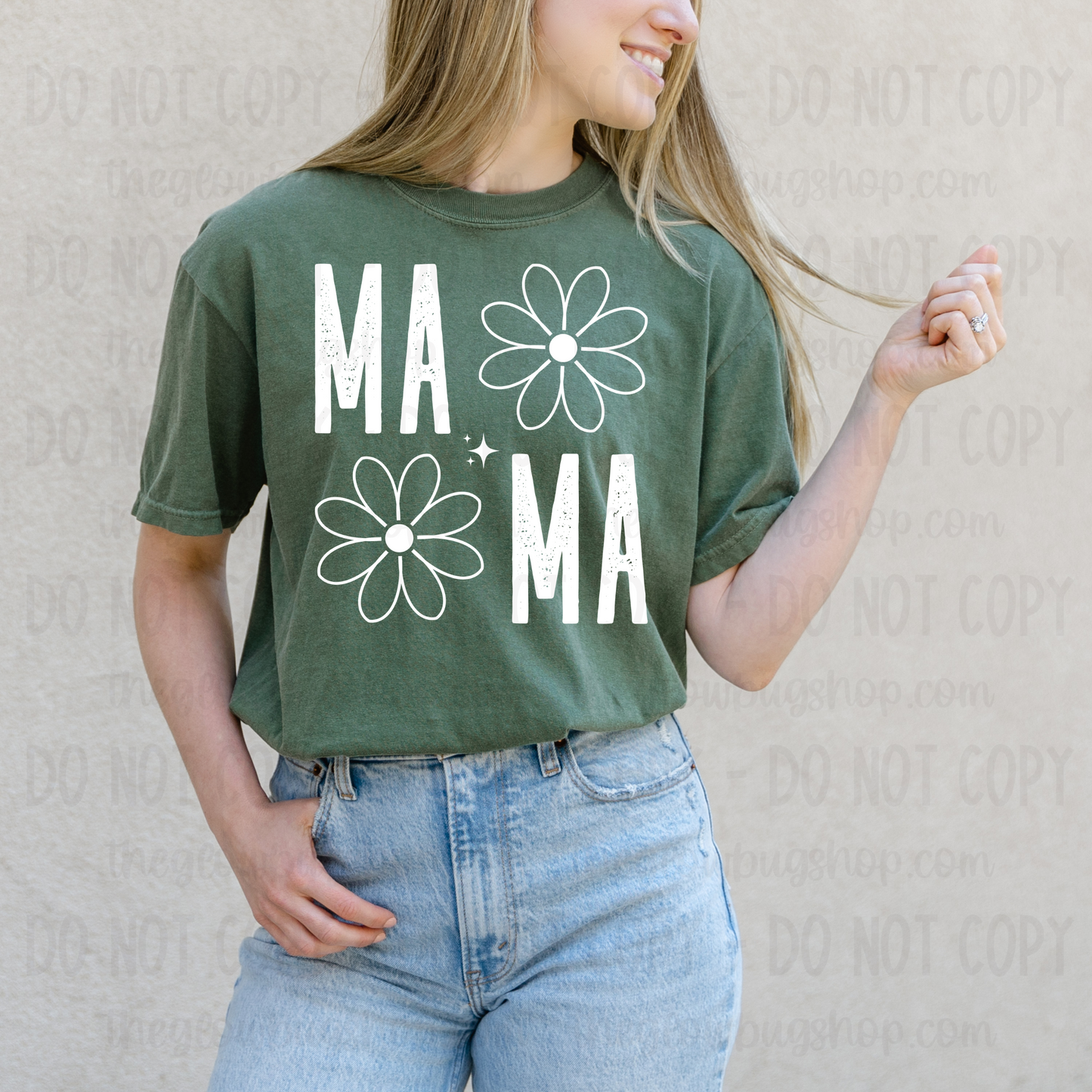 MAMA Flower (white ink)