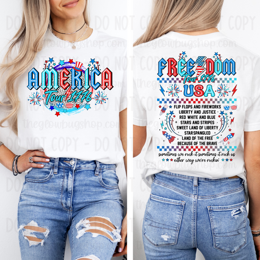America Tour 1776 (front and back) black ink